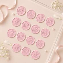 20pcs/Pack 3D Embossed Lily Flower Pattern Wax Seal Stickers, Self-Adhesive Wax Seal Stickers, Suitable For Gifts, Wedding Invitations, Envelope Sealing - Pink - 3D Lily - Pink - View 9
