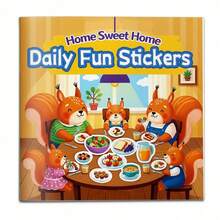 Libro de actividades con pegatinas divertidas diarias, juego de pegatinas de escenas lindas con personajes y objetos para mezclar y combinar, juegos de completar imágenes y emparejar para potenciar la creatividad, la concentración y la observación, perfecto para jugar en casa, tiempo de viaje y actividades en el aula - Cuaderno de aprendizaje con pegatinas temáticas - Ver 13