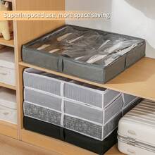 Foldable Shoe Box Storage Organizer, Suitable For Square Shoe Boxes, Non-Waterproof, Multi-Purpose, With Lid Closure - Multicolor - View 12