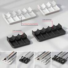 Portable Brush Holder With Front Tray Design For Easy Cleaning, Preventing Contamination Of The Desktop, Convenient To Carry, Saving Space, Suitable For Storing Watercolor And Acrylic Oil Painting Brushes, And Suitable For Brush Organizers - Multicolor - View 3
