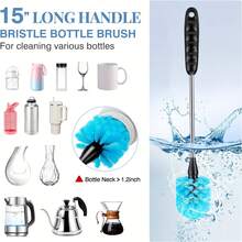 2/4/9pcs Long Handle Bottle Brush Tube Cleaning Lab Set, Cup Cleaning Brush, Suitable For Cleaning Narrow Mouth Beer Bottles, Wine Decanters, Tubes, Lids, Sinks, Bottle Cap Covers - A - View 4