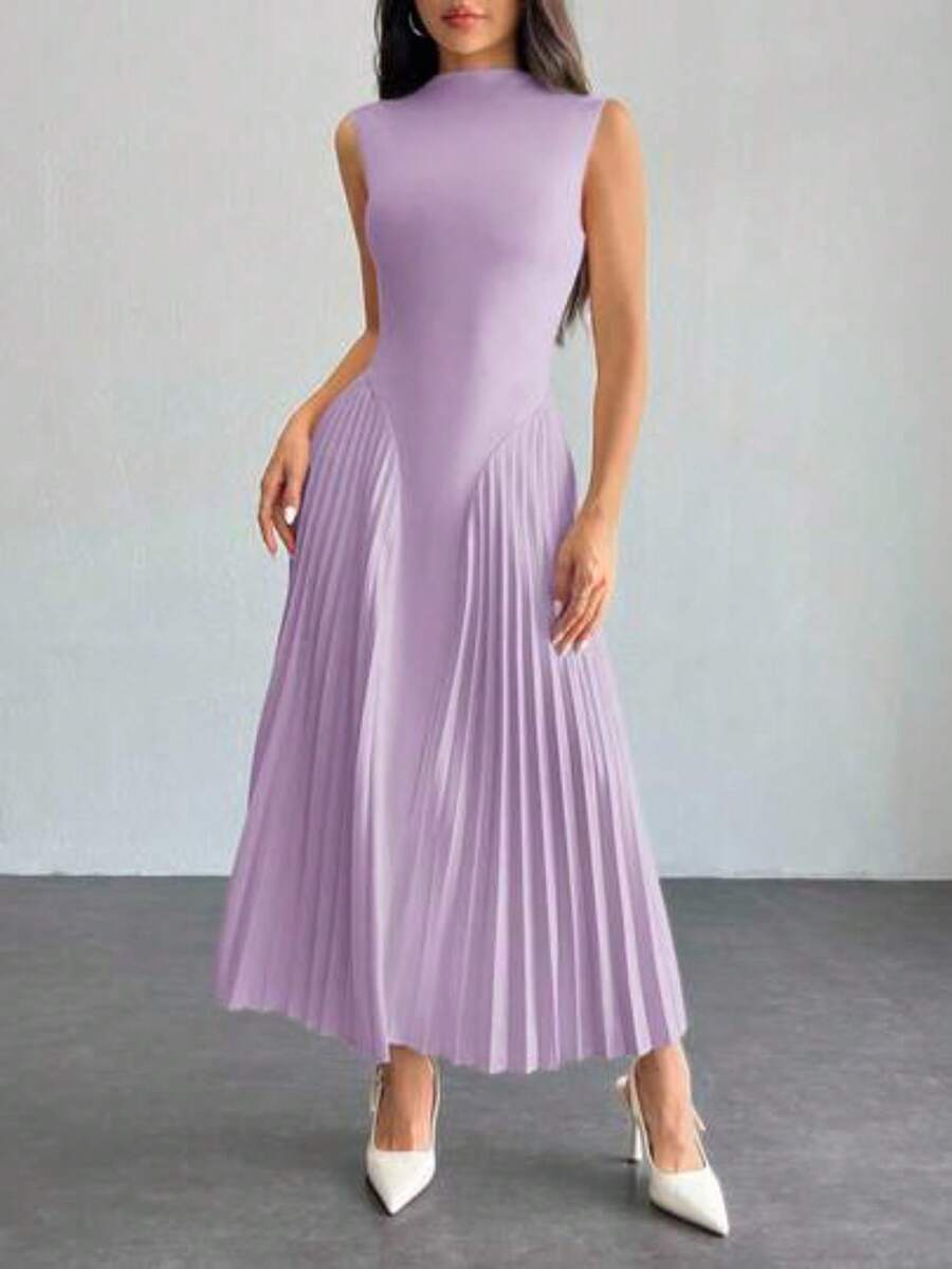 Women Midi Dresses - Purple - View 1