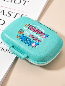 Portable Pill Box With Cute Pill Pattern Print, Moisture-Proof Medicine Organizer, Compartmentalized Travel Pill Storage Box, Daily Small Pill Box Suitable For Pockets Or Handbags, Reusable Unisex Medicine Storage Box, Pill Planner, Daily Carry Small Pill Box For Storing Vitamins, Medications And Nutritional Supplements, Travel Essential Accessory - Multicolor - View 13