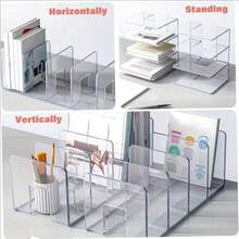 4pcs/2pcs/1pc Luxury Style 4-Tier Heavy Duty Bookshelf - Space-Saving Desktop Storage Rack, Anti-Tilt Design, No Assembly Required, Multi-Functional Home Retail Display Rack, Suitable For Books, Kitchenware, Shoes, Handbags, Wallets Storage And Display, Ideal For Home Kitchen, Closet And Drawer Storage, Also Suitable For Office And School Library Desktop Storage - Sturdy Plastic Structure, Home Storage Supplies, Suitable For Back To School Season - Multicolor - View 7