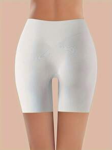Women's High-Waisted Shorts With Tummy Control And Anti-Exposure Design (Sports Boxer Style) - Gray White Black - View 3