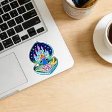1/2/5pcs "Do It For Little You" Sticker,Cute Heart Locket Princess Castle Design, Cute Funny Durable Sticker,Girls Aesthetic Decor,Perfect For Laptop ,Notebook, Cup ,Desk ,Luggage - A - View 5