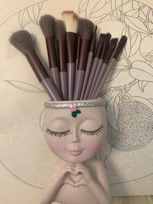 13/14pcs Professional Makeup Brush Set With Soft Bristles For Eyeshadow, Foundation, Blush, And Beauty, Includes Storage Tube, Suitable For All Skincare Needs-Ideal Choice For Beginners And Professionals. Perfect Gift For Birthdays, Christmas, And New Year Celebrations - Makeup Brush Set - View 12