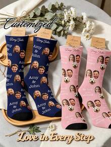 Custom Socks, Personalized Face Socks, Father's Day Socks, Photo Socks, Personalized Gift For Him, Custom Gift For Dad, Birthday Gift - Multicolor - View 8
