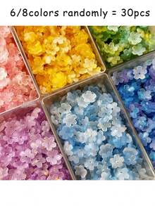 100/150/200顆桃花鏤空撒金散珠，手鍊配件，DIY搖枝花髮夾花卉裝飾配件，珠飾手工珠寶製作，手鍊製作套件，手工藝用品，珠飾珠寶製作，適用於手鍊、耳環、項鍊珠寶製作 - 彩色 - 查看 16