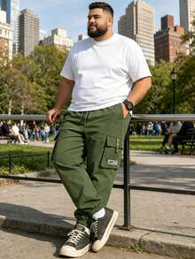 Plus Size Men's Plus Size Work Pants, Plus Fat Plus Loose Casual Pants, Versatile Casual Sports Pants! Outdoor Travel, Daily Leisure Fall - Green - View 6