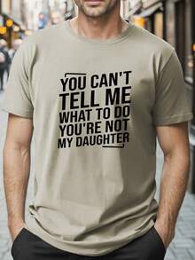 Camiseta casual de talla grande para hombre, camiseta deportiva de manga corta con estampado "NO ERES MI HIJA", ropa de verano. - Caqui - Estilo 2 - Ver 9