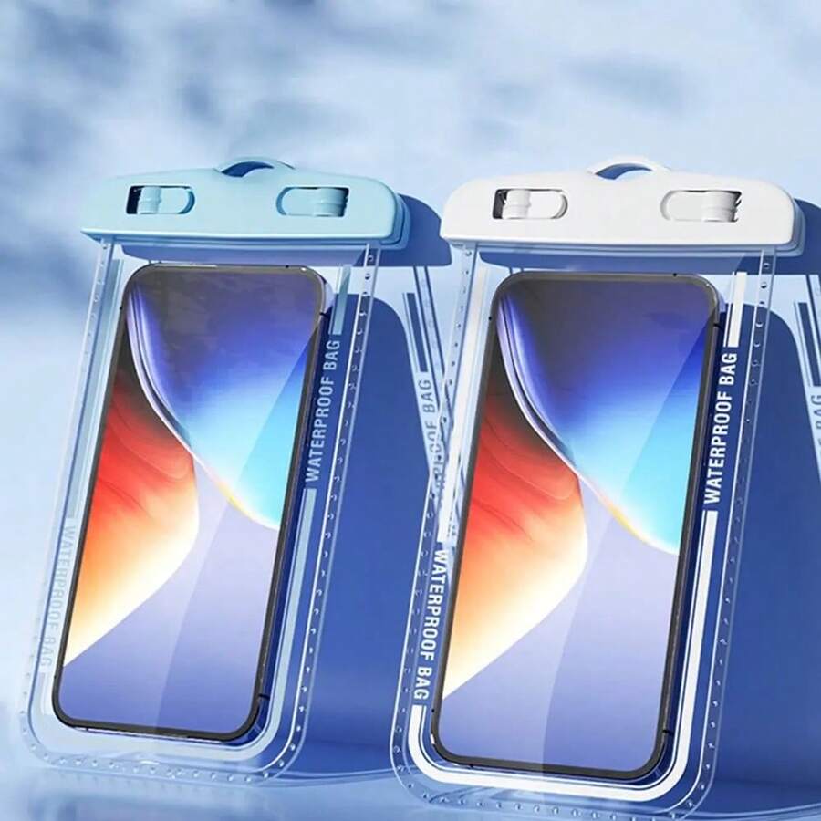 2 セット IPX8 密閉型ダイビング防水を使用するスマホケース + 透明で防水性のあるポーチの保護するするセット,浸水防止密閉設計の水の中でダイビングスマホ保護セット, 17/16/15/14/13 シリーズ専用防水ハードケースと透明防水バッグのセット,ビーチリゾート・ラフティング・サーフィンはもちろん水中動画撮影にも生き生きと活躍するできる実用的アウトドア小さなもの - ブラック+ピンク - チェックする 1