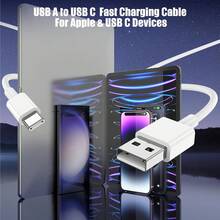 1-5 قطع كابل شحن سريع USB، 3.3 قدم/100 سم كابل نقل بيانات عالي الكفاءة وشحن سريع متوافق مع أجهزة 17/16 Pro Max/16 Pro/16 Plus/16/15/ سلسلة كابل شحن ونقل بيانات - أبيض - مشاهدة 7