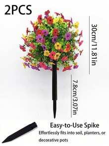 1/2pcs Artificial Upright Flower Plant With Stem,For Autumn Outdoor Decor,Realistic Silk Daisy Eucalyptus,UV-Resistant,For Weddings,Gardens, Farmhouses,Dining Tables,,Fireplaces,Thanksgiving, Halloween,Christmas Decor, Party Decor, Home Decor - Multicolor - View 13
