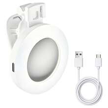Luz de Relleno para Teléfono Clip-On Anillo LED 2.68 Pulgadas Mini Recargable Iluminación para Teléfono Celular Vlog Maquillaje Transmisión en Vivo - Luz de relleno con clip para teléfono - Ver 10