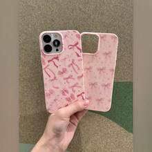 Funda para teléfono: Juego de 1 piezas con pajarita rosa revoloteante, funda protectora esmerilada anticaídas con orificios grandes de color rosa, compatible con Apple 16 Pro Max/16 Plus/16/16 Pro/15 Pro Max/15 Pro/15 Plus/15/14/14 Plus/14 Pro/14 Pro Max/13/13 Pro/13 Pro Max/12/12 Pro/12 Pro. - Multicolor - Ver 1