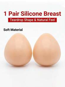 WANTES Invisible Silicone Breast Pads, Non-Adhesive, Teardrop-Shaped Inner Pads, Optional Strapless Or Strapped Style, Light Support, Comfortable All Day - Beige - View 5