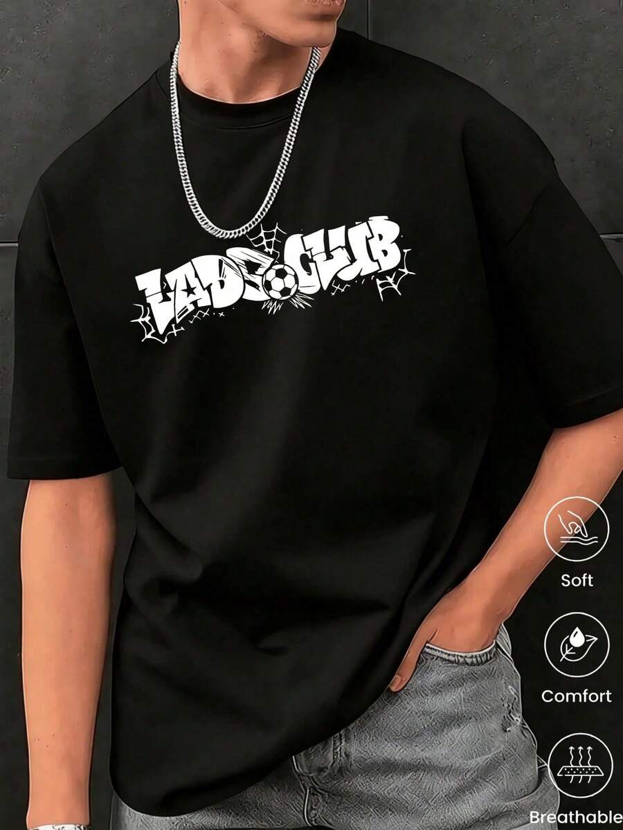 Unisex T-Shirt, 100% Cotton, Regular Fit, Graphic Print, Short Sleeves, Casual Style, Summer Streetwear, Urban Style, Printed Top, Vintage Fashion, Soft And Breathable. - 淡紫色 - 查看 1