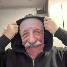 1pc Ultra-Realistic Old Man 3D Mask - Halloween Prank Prop, Party Roleplay Fun Mask, Holiday Atmosphere Decoration, Creative Gag Toy. Made Of Elastic Breathable Fabric, Suitable For Costume Parties, Theme Parties And Short Video Shooting; Essential For Prank Lovers, Bringing Endless Fun And Surprises, Halloween Decor, Fall Decor, Dorm Essential, Fall Home Decor - A - View 7