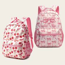 Student Backpack - Bowknot Print Design Backpack, Suitable For Teenagers And Middle School Students, Best Gift For Back To School Season - Multicolor - View 2