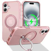 Phone Case: Compatible With IPhone 17 Pro Max Air / 15 / 14 / 16 Plus; Supports Magnetic Attachment And Features An Anti-Slip, Semi-Transparent Design. - 粉色 - 查看 3