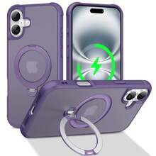 Phone Case: Compatible With IPhone 17 Pro Max Air / 15 / 14 / 16 Plus; Supports Magnetic Attachment And Features An Anti-Slip, Semi-Transparent Design. - Purple - View 3