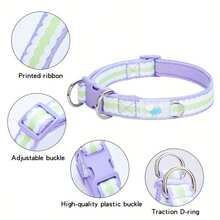 Bequemes gepolstertes Haustierhalsband, Hundehalsband mit doppeltem D-Ring, geeignet für kleine und mittlere Hunde. Bequemes Neoprenfutter, weiche Textur und angenehmer Griff, keine Abnutzung des Fells; langanhaltend Polyesterband; doppelte D-Ringe verteilen die Spannung, können größeren Zugkräften standhalten ohne zu brechen - Mauve - Übersicht 8