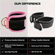 2PCS - Fitness Ankle Strap For Cable Machine, With Double D-Rings And Adjustable Leg Straps, One Size Fit With Premium Padding Cuffs, Ankle Bands For Working Out, Booty Workouts, Leg Extension, Hip Abductors, Kickbacks & Lower Body Exercises - Multicolor - View 8