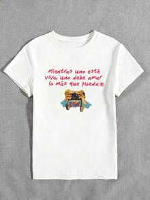 Puerto Rico Bunny "DtMF" Fun Frog Unique Print, Summer Fitted Regular Shoulder T-Shirt, Vacation Travel Beach - White 8 - View 3