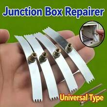 10pcs Silver Metal Plates For Electrical Box Repair, With Screws And Installation Tools, Suitable For 86 Type Switch And Socket Boxes - Socket Box Repair - View 2