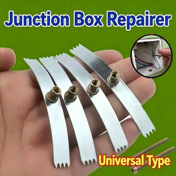 10pcs Silver Metal Plates For Electrical Box Repair, With Screws And Installation Tools, Suitable For 86 Type Switch And Socket Boxes
