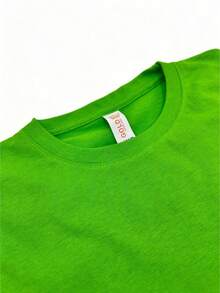 SHENDY VENDY Women's T-Shirt 100% Cotton, Short Sleeve, Round Neck, Soft And Comfortable T-Shirt, Minimalist Heart Print - 青檸色 - 查看 2