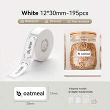 Niimbot Label Sticker 8-15mm Mini Portable White Waterproof Anti-Oil Thermal Label Adhesive Label For Home/Commerical Compatible D110/D11/P15/ Mini Portable Label Maker For Barcode Price Tag Jar Labeling - View 11