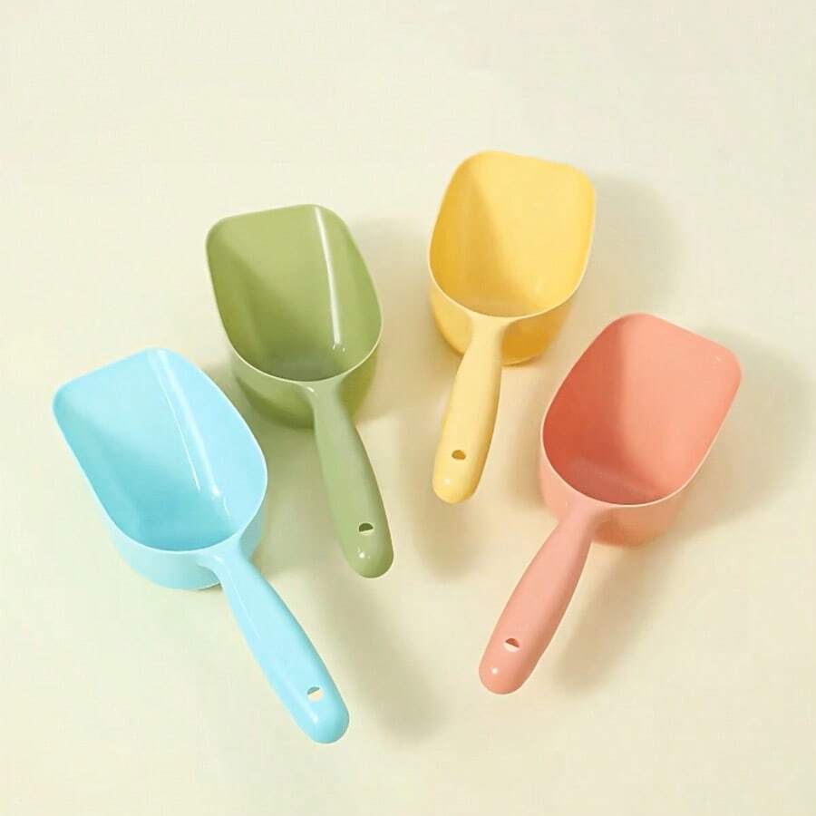 5pcs Random Color Plastic Scoop Set, Suitable For Pet Feeding, Cleaning, Kitchen, Gardening, Outdoor Tools, Multi-Functional Scientific Design, Wide Age Range