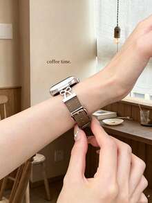 1件裝 Slim PU 環形錶帶，適用於 女款 38mm 40mm 41mm 42mm 44mm 45mm 46mm 49mm Series Ultra 11/10/9/8/7/6/5/4/3 SE - 灰褐色 - 查看 3