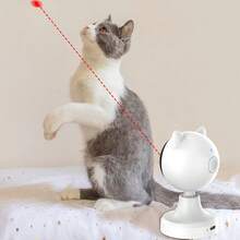 Interactive Laser Chase Cat Toy - 1200mAh USB Rechargeable, Handheld Or Desktop Placement, Auto-Switching Timer, Endless Fun - White - View 3