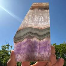 獨特紫水晶蕾絲石英切片，不對稱形狀－適合居家與辦公室水晶裝飾、水晶展示收藏品，聖誕節與情人節送禮佳品 - 彩色 - 查看 11