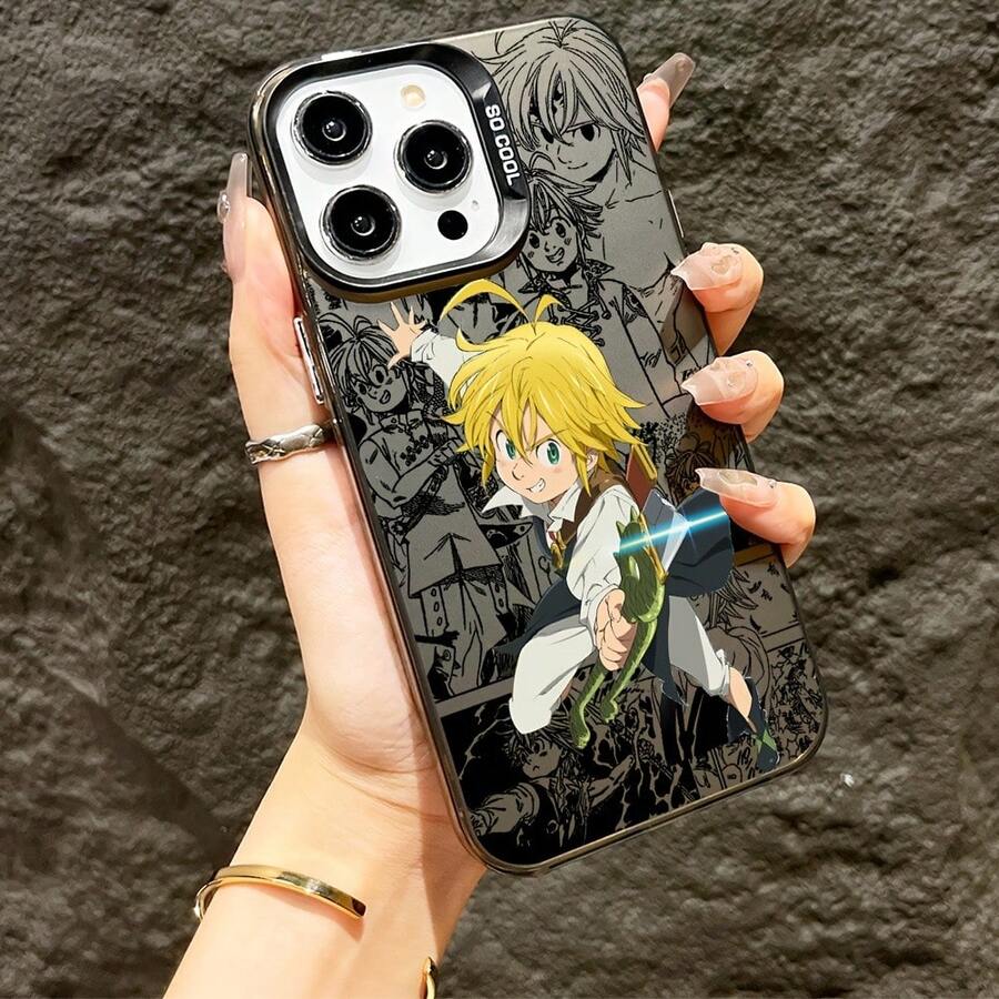 [24h Versand Aus DE/FR/ES]Gray Manga Panel Background Blonde Boy Anime Character With Sword Print Phone Case, Shockproof Raised Camera Lens Protector, Lovely Birthday Christmas Holiday Gift For Adventure Manga Fans, Compatible With IPhone 17 16 15 14 13 12 11 Plus Pro Max,  S21-S26 Ultra, , , Soft Anti-Scratch Drop Resistant TPU Cell Shell For Teens & Young Adults - 1 - View 1