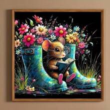 1pc [30*30cm/11.8*11.8in][40*40cm/15.7*15.7in]5D Acrylic Diamond Painting Kit, Rain Boots And Mouse Pattern, Suitable For Adult Beginners DIY Mosaic Diamond Art, Full Drill Handmade Self-Design DIY Diamond Painting, Applicable For Living Room, Bedroom, Office Wall Decoration Hanging Painting, Surprise Home Decor Gift For Family And Friends - No Frame - View 3