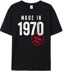 Gemacht in antiken ursprünglichen Baumwolle T-Shirt Geburtstag Vintage Vater Freund Geschenk T-Shirts - Schwarz-1-1979 - Übersicht 8