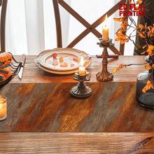 Camino de mesa de poliéster, textura naranja vintage sólida & textura degradada de óxido, resistente al agua, resistente al calor, lavable, decoración de camino de mesa para mesa de comedor, para decoración de mesa y prevención de polvo - Multicolor - Ver 8