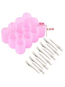 24 piezas de rulos grandes para el cabello con clips, rulos autoadherentes adecuados para cabello largo, medio, corto y flequillo, rulos DIY (incluye 12 rulos grandes + 12 clips), productos y accesorios para peinado, adecuados para uso en salón - Multicolor - Ver 12