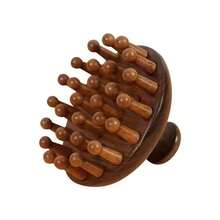 Premium Sandelholz runder Massagekamm, Holzkamm, Kopfkamm, reinigend, magisch, universell für den ganzen Körper - braun - Übersicht 8