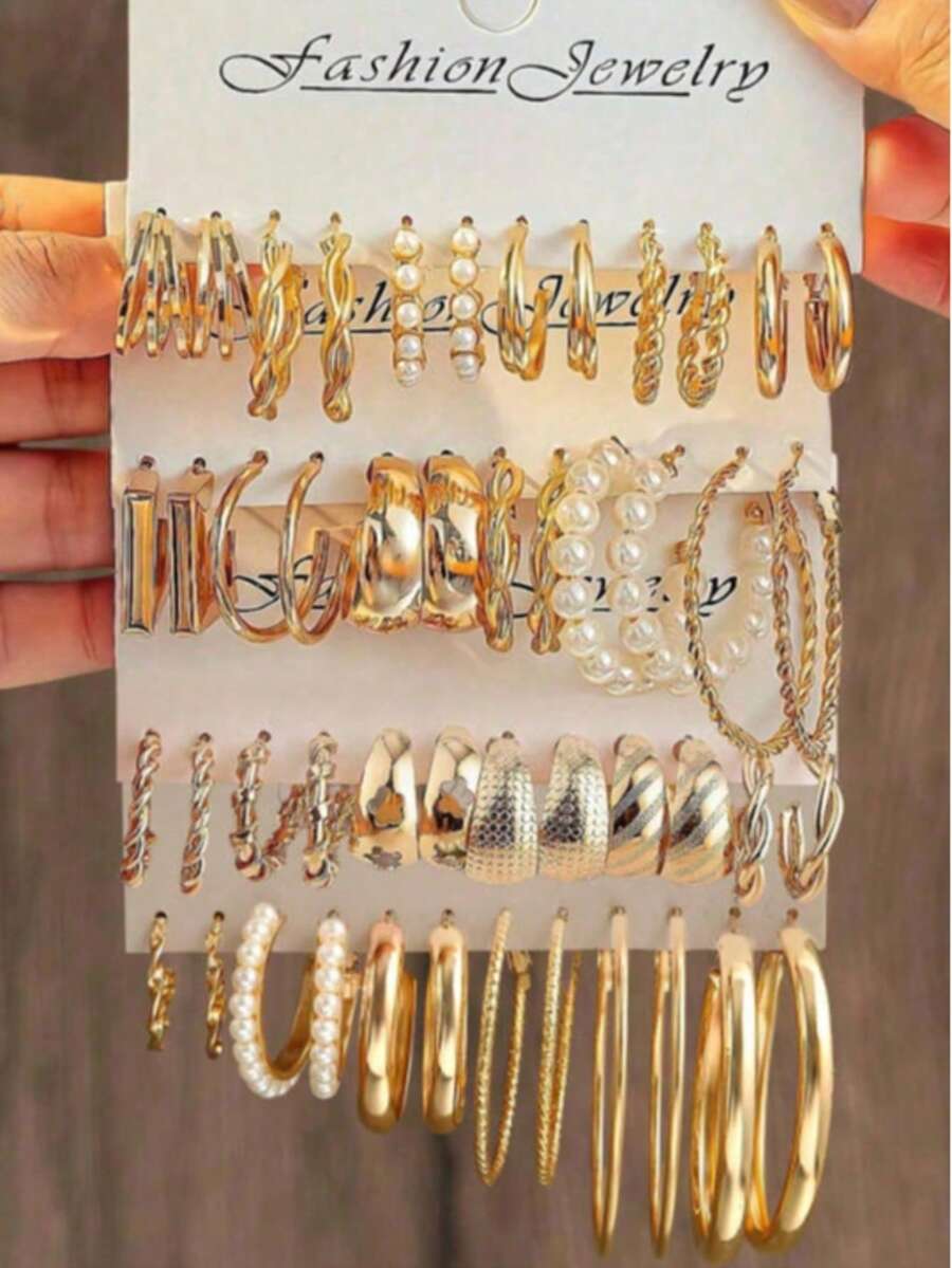 24pcs/Set Bohemian Style Metal Earrings, Suitable For Children And ...