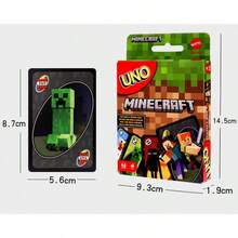 Mattel 收藏版 UNO 卡牌遊戲,經典配對卡牌遊戲附獨家 Creeper 功能卡,便攜式多人旅行玩具,適合家庭遊戲之夜與派對,生日聖誕節假期禮物,適合沙盒遊戲愛好者、兒童與青少年收藏家 - Card - 查看 6
