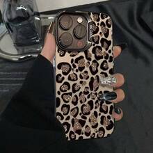 Shimmering Leopard Print Phone Case Suitable For Apple 16 Pro Max,  15 Pro Max, High-End 14 New Model, 17 European And American Style - Silver Casing - White - Shimmering Leopard Print - View 7