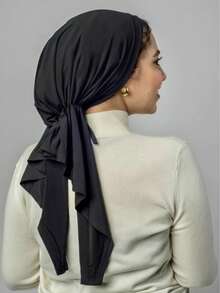 1pc Solid Color Women's Middle Eastern Arabic Classic Fashion Elegant Casual Versatile Ribbon Hijab Cap Wide Brim Curved Turban Hat Suitable For Daily Outdoor Wear - Multicolor - View 14