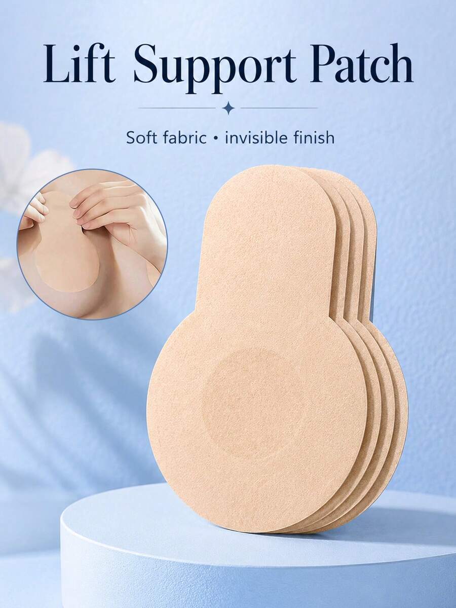 10pcs Invisible Breast Lift Tape And Nipple Covers, Disposable Non-Woven Fabric Lifting Pads, Suitable For Large Breasts, Alternative To Strapless Backless Bras - Multicolor - View 1