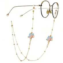 1 Rantai Kacamata Kupu-kupu Elegan Tali Gantung Anti Hilang dengan Kupu-kupu Enamel Berwarna Kacamata Wanita Modis Gaya Retro Rantai Emas - Gaya biasa - View 9