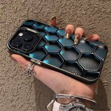 Tech Grid Is Suitable For Apple 16Pro Phone Case,  16Pro New Model, 14Pro Premium, 17Pro Personalized - 彩銀殼-紫色-科技方格 - 查看 3